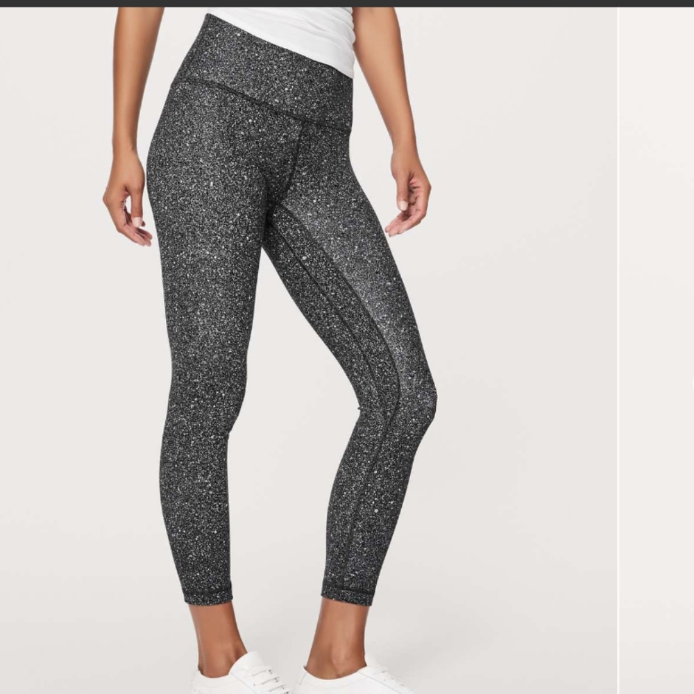 Lululemon Align Pant II (25") Luminesce Splatter Ice Grey Black